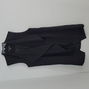 SAKS FIFTH AVENUE black sleeveless long draped vest Large